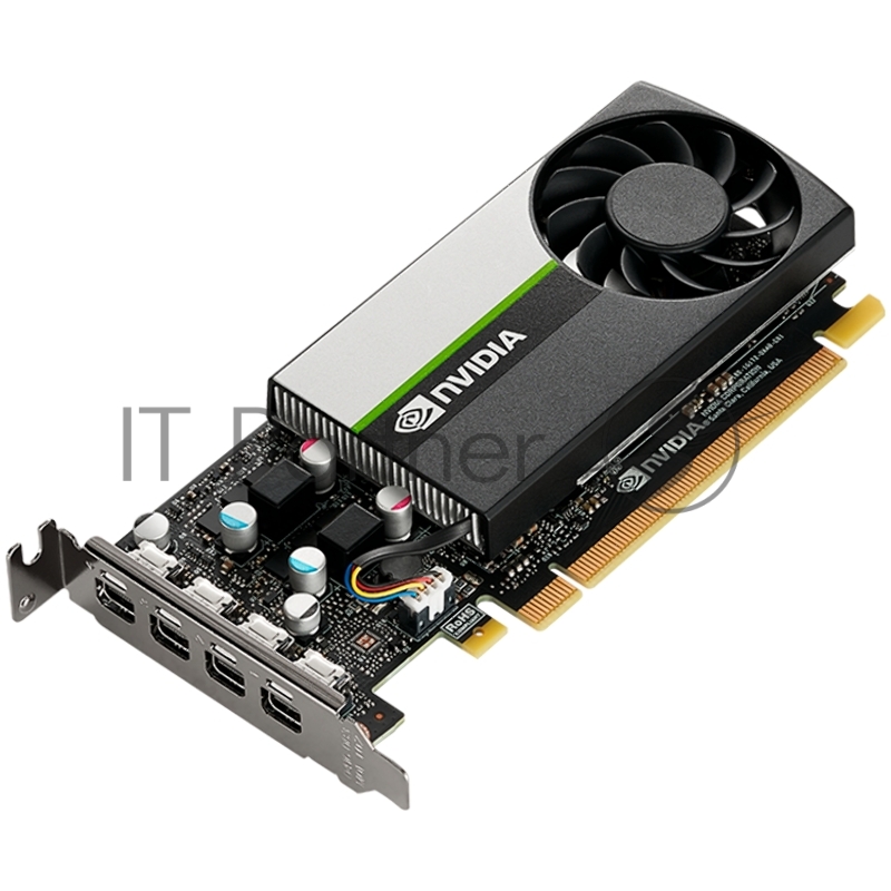 Видеокарта PNY GPU NVIDIA VCNT1000-8GB-SB PCI-Express 3.0 x16, LP8 GB GDDR6 128-bit, 4x Mini DP 1.4, 1x LP bracket.