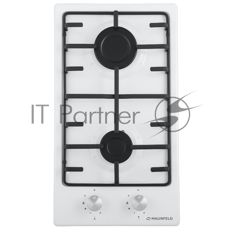 Газовая панель MAUNFELD EGHE.32.3EW/G Домино, • Тип: газовая 30см • Тип установки: независимая • Управление: фронтальное, переключатели поворотные • Нагревательный элемент: конфорка, 2шт • Мощность конфорок, Вт: 2600, 1700 • Материал исполнения: ме