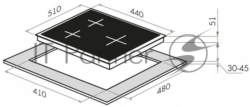 Газовая панель MAUNFELD EGHG.43.33CW/G