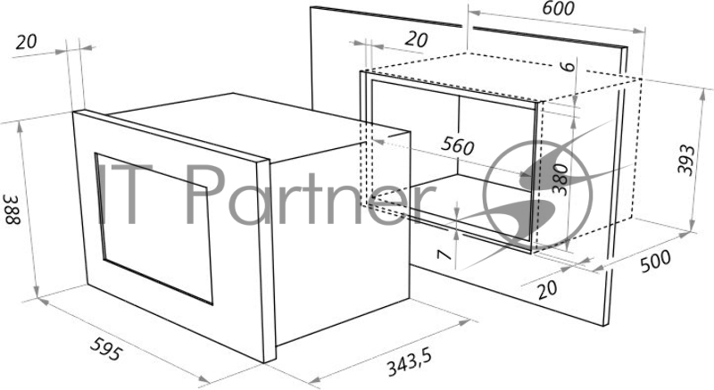 Микроволновая печь Maunfeld MBMO.20.2PGB 20л. 1250Вт черный (встраиваемая)