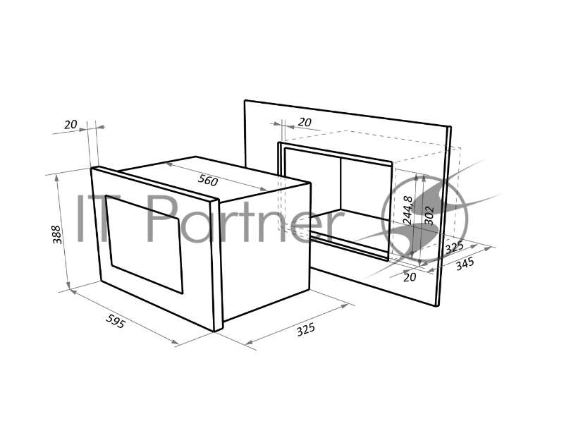 Печь микроволновая электрич. MAUNFELD MBMO.20.2PGW