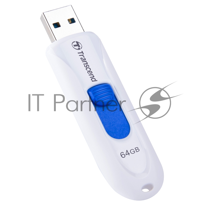 Флеш Диск 64GB Transcend JetFlash 790, USB 3.0, Белый/Синий
