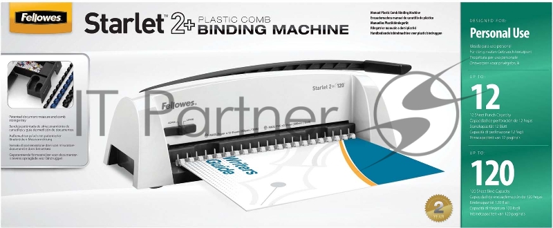 Переплетчик Fellowes Starlet 2+ (FS-52279) A4/перф.12л.сшив/макс.120л./пл (6-16мм)