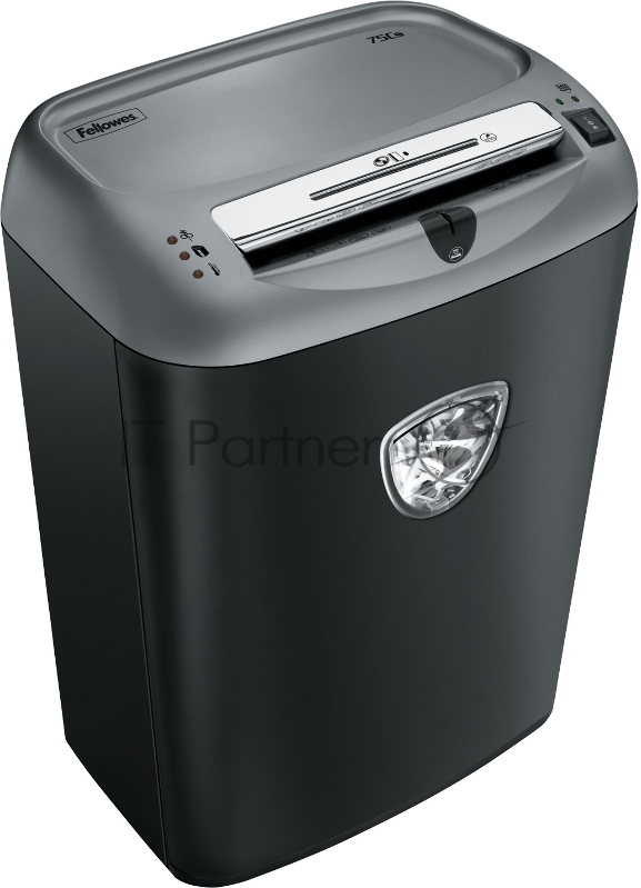 Шредер Fellowes Powershred 75Cs FS-46750 (FS-4675001/FS-4675002){авт., 3.9х50мм, 12лст., 27лтр., уничтожает: скобы, карты, скрепки, CD, селектор кол-ва листов}
