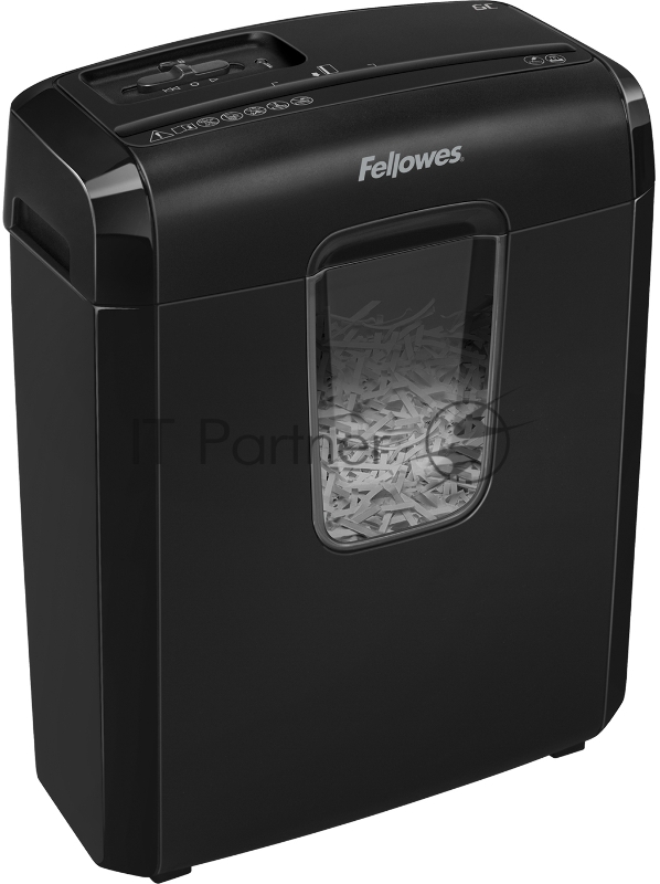 Шредер Fellowes PowerShred 6C, DIN P-4, 4х35мм, 6лст., 11лтр. ,уничт.: скобы,скр., пл.карты.