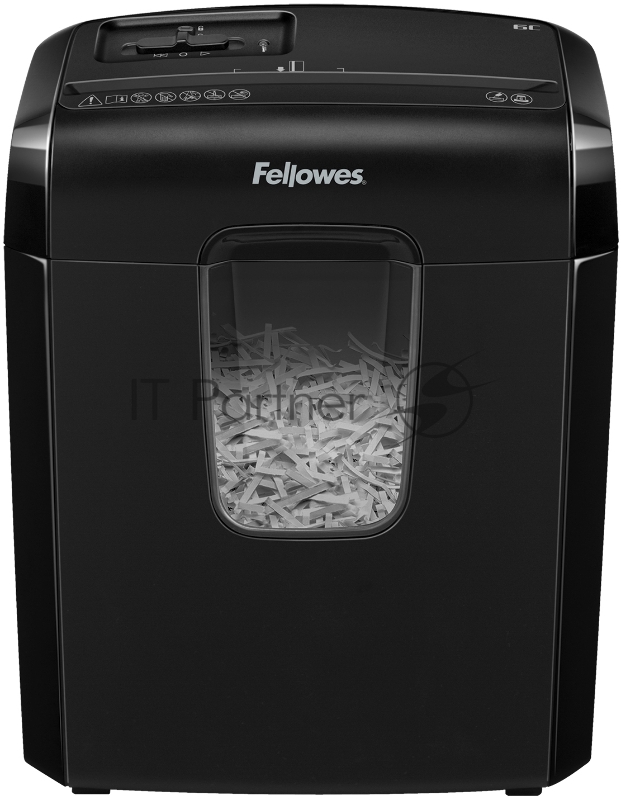 Шредер Fellowes PowerShred 6C, DIN P-4, 4х35мм, 6лст., 11лтр. ,уничт.: скобы,скр., пл.карты.