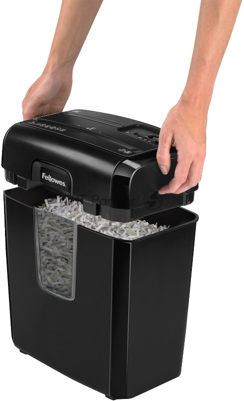 Шредер Fellowes PowerShred 8C, DIN P-4, 4х35мм, 8лст., 14лтр.,уничт.: скобы,скр., пл.карты.