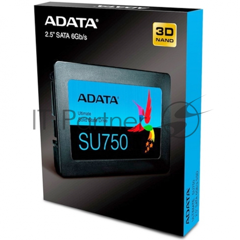 Накопитель 2.5 256GB ADATA SU750 Client SSD ASU750SS-256GT-C SATA 6Gb/s, 550/520, IOPS 65/75K, MTBF 2M, 3D TLC, 200TBW, RTL