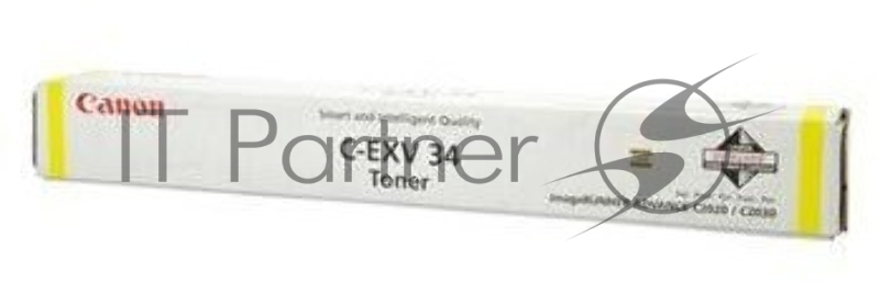 Тонер-картридж Canon C-EXV34Y для iR C9060/C9065/C9070. Жёлтый. 16000 страниц.