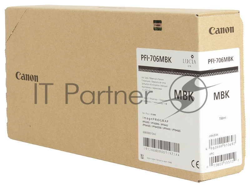 Картридж струйный Canon PFI-706 MBK черный матовый для iPF8300S/8400/9400S/9400 (6680B001)
