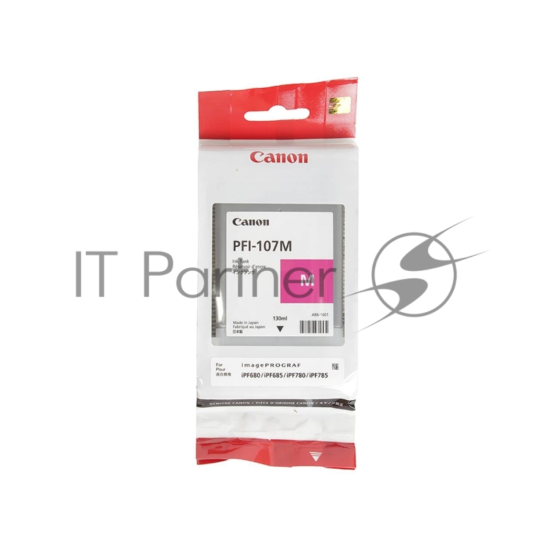 Картридж струйный Canon PFI-107M 6707B001 пурпурный для Canon iP F680/685/780/785 (130мл)