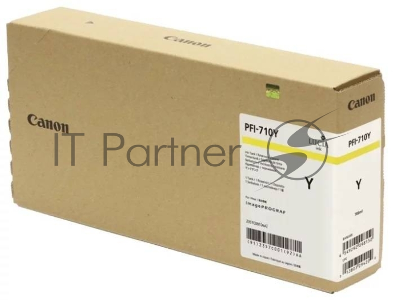 Картридж струйный Canon PFI-710 Y 2357C001 желтый (700мл) для Canon TX-2000/TX-3000/TX-4000