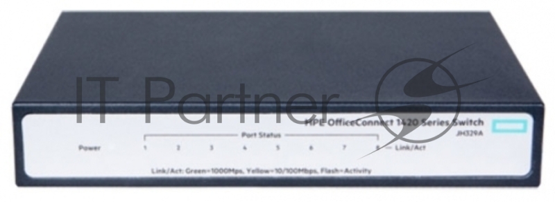 Сетевой коммутатор HP JH329A HPE 1420 8G Switch( Unmanaged, 8*10/100/1000, QoS, Fanless)