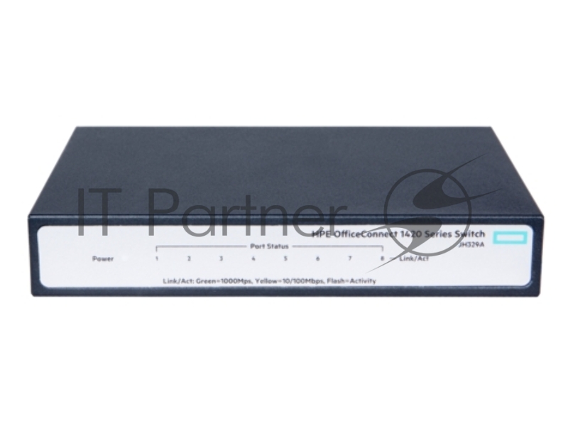 Сетевой коммутатор HP JH329A HPE 1420 8G Switch( Unmanaged, 8*10/100/1000, QoS, Fanless)