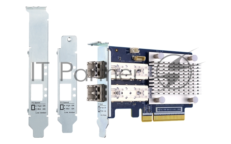 Сетевая карта QNAP QXP-16G2FC Dual-port Fiber Channel adapter, 2 x 16 Gb / s SFP +, PCIe Gen3 x8. For QTS OS ONLY