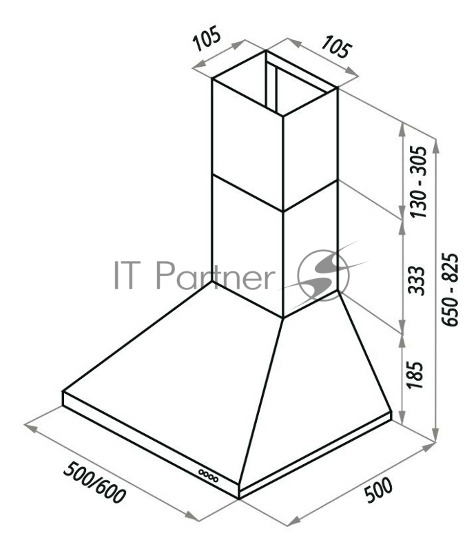 Вытяжка MAUNFELD AIRE 60 БЕЛЫЙ 500м3/ч 3скорости 48дБ 160Вт