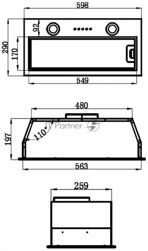 Кухонная вытяжка MAUNFELD THAMES 601PM нержавеющая сталь