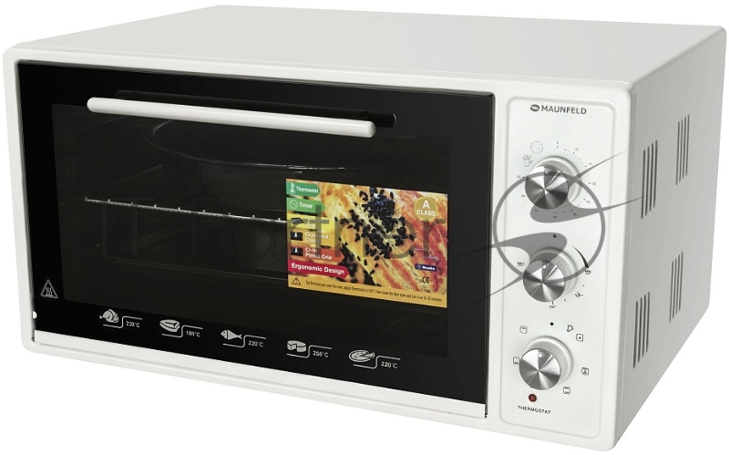 Мини-печь MAUNFELD Мини-печь MAUNFELD/ ширина 60 см, механическое управление, 45 л,конвекция, белый
