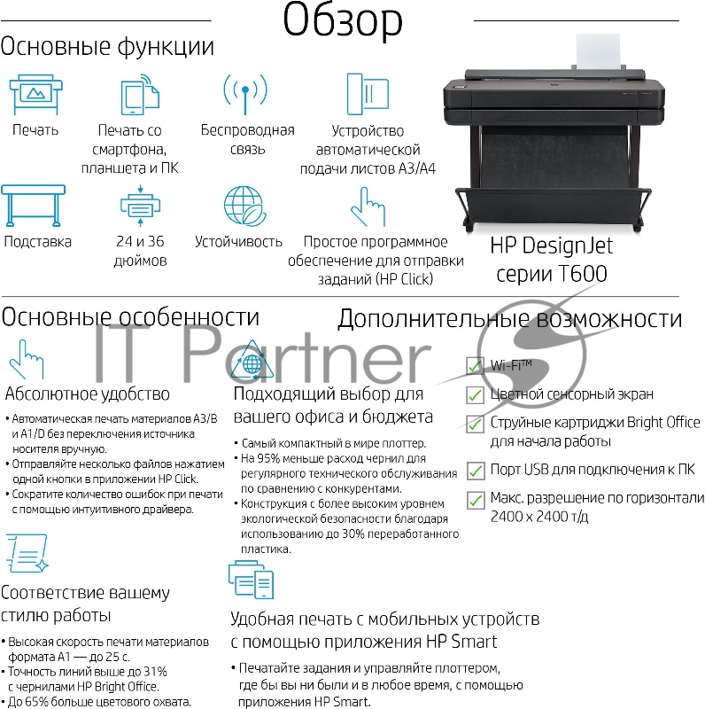 Плоттер HP Designjet T650 (5HB10A) A0/36