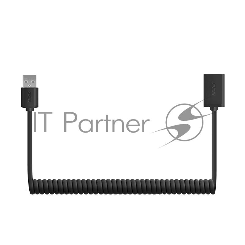 Удлинитель Greenconnect 2.0m USB 2.0, AM/AF витой, черный, 28/28 AWG, экран, Premium, GCR-UEC0M-BB2S-2.0m