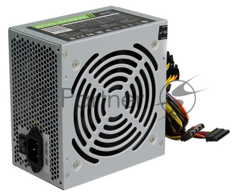 Блок питания Aerocool 500W Retail ECO-500W ATX v2.3 Haswell, fan 12cm, 400mm cable, power cord, 20+4P, 12V 4P, 1x PCI-E 6P, 3x SATA, 2x PATA, 1x FDD