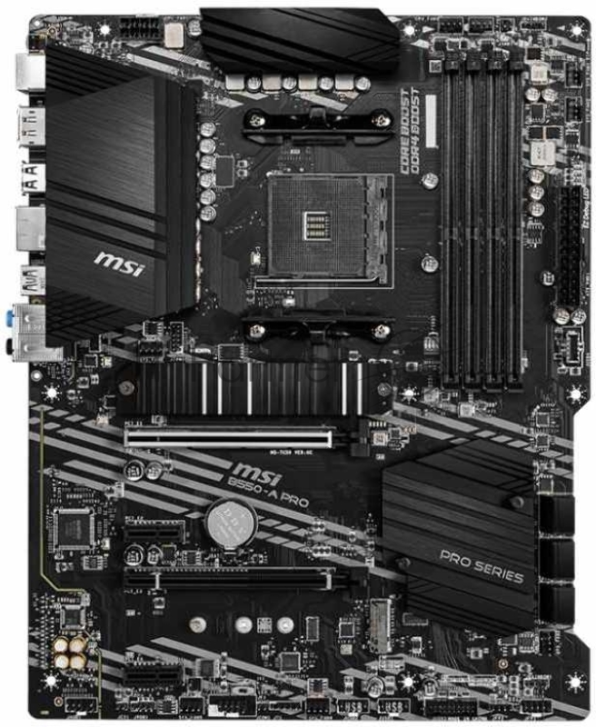 Материнская плата MSI B550-A PRO (AM4, 4xDDR4, 1xPCI-Ex16, 2xPCI-Ex1, USB3.2, 6xSATA III,2xM.2, DP, HDMI) ATX Retail