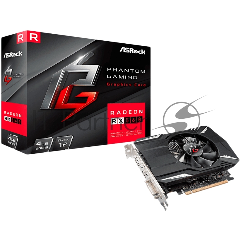 Видеокарта Asrock Video Card AMD Radeon RX 560 Phantom Gaming Elite 4G (RX560, 4GB GDDR5 128bit, 1xHDMI, 2xDP, Recommended PSU 400W)