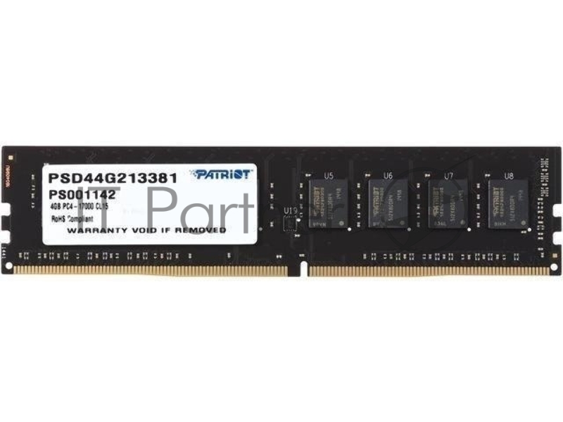 Модуль памяти Patriot DDR4 4Gb 2133MHz PSD44G213381 RTL PC4-17000 CL15 DIMM 288-pin 1.2В