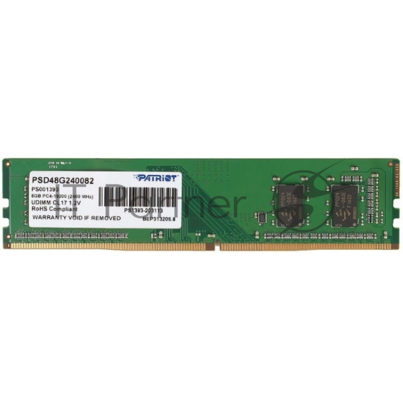 Модуль памяти Patriot DDR4 8Gb 2400MHz PSD48G240082 RTL PC4-19200 CL17 DIMM 288-pin 1.2В