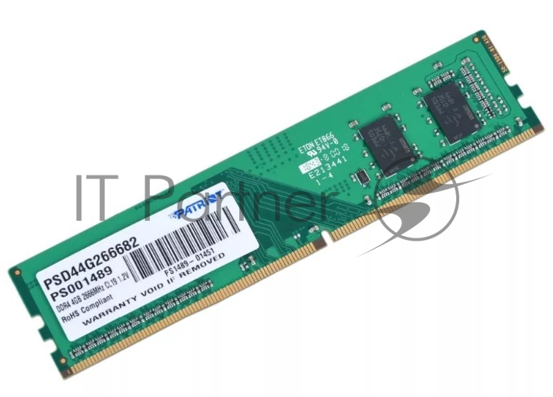 Модуль памяти Patriot DIMM DDR4 4Gb (pc-21300) 2666MHz PSD44G266682