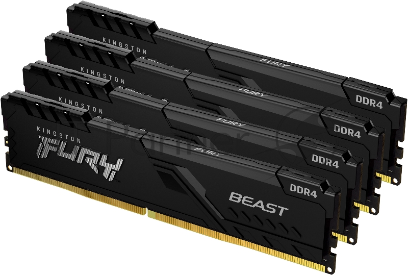 Память оперативная Kingston 64GB 3600MHz DDR4 CL18 DIMM (Kit of 4) FURY Beast Black