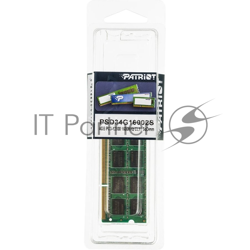 Модуль памяти Patriot SO-DIMM DDR3 4Gb 1600MHz PSD34G16002S RTL PC3-12800 CL11 204-pin 1.5В
