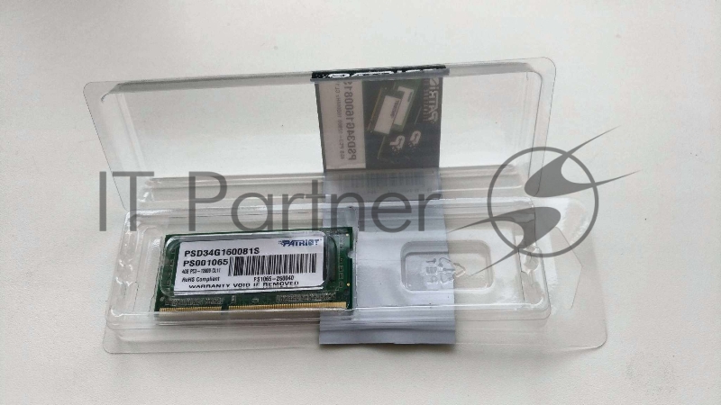 Модуль памяти Patriot SO-DIMM DDR3 4GB PC12800 SO PSD34G1600L2S PATRIOT