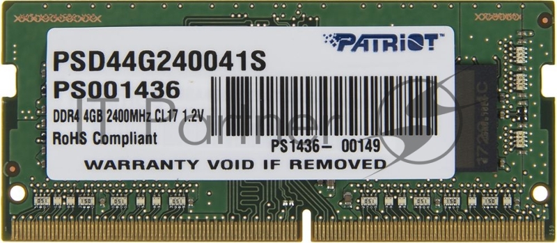 Модуль памяти Patriot SO-DIMM DDR4 4GB 2400MHZ SL