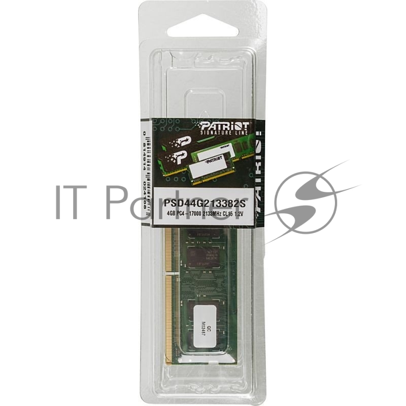 Модуль памяти Patriot SO-DIMM DDR4 4GB (pc-17000) 2133MHz Patriot PSD44G213382S