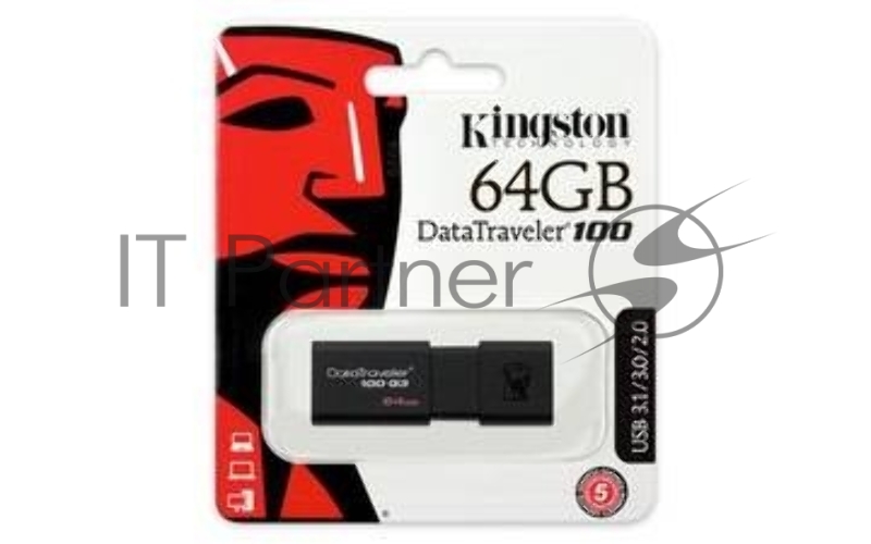 Флэш Диск Kingston 64Gb DT100G3/64Gb {USB3.0}USB Drive