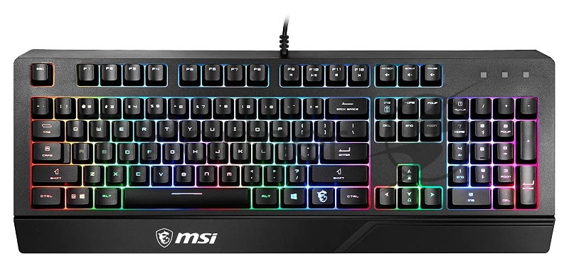 Клавиатура MSI VIGOR GK20 RU черный USB Multimedia for gamer LED (подставка для запястий)