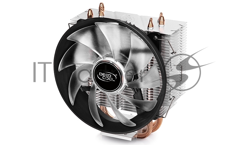 Кулер DEEPCOOL GAMMAXX300B LGA1366/1156/55/51/50/775/FM2/ (24шт/кор, TDP 130Вт, PWM, Blue Led, 3 тепл. трубки прямого контакта,120мм вент-р,17.8~21dB(A)) RET