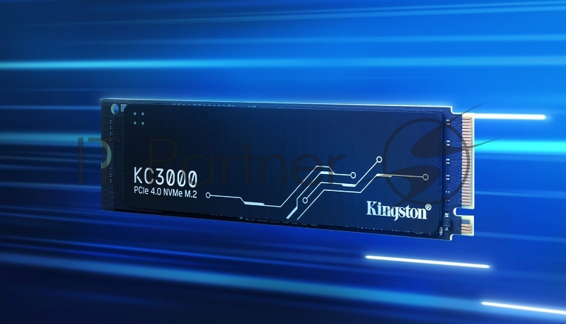 Накопитель SSD M.2 Kingston 1.0Tb KC3000 Series <SKC3000S/1024G> (PCI-E 4.0 x4, up to 7000/6000Mbs, 1000000 IOPS, 3D TLC, NVMe, 800TBW, Phison E18, 22х80mm, LP graphen heatsink)