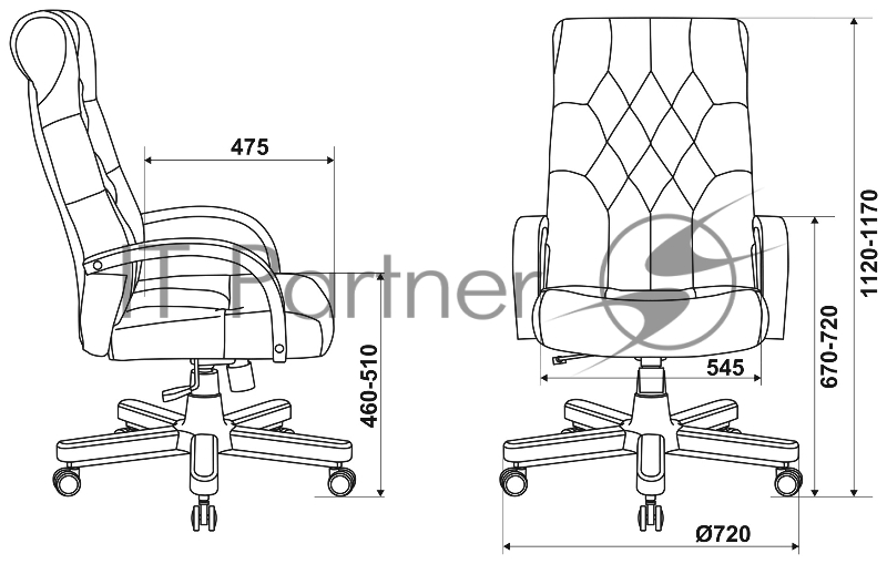 Кресло руководителя Бюрократ T-9928WALNUT/ECO черный эко.кожа крестовина металл/дерево