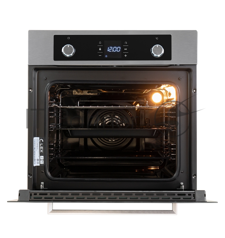 Духовой шкаф LEX EDP 094 IX Утапливаемые ручки, сенсорное управление, объем 60 л, LED таймер, 9 функций (3D конвекция, нижний нагрев с 3D конвекцией, верхний и нижний нагрев с конвекцией, традиционный, нижний нагрев, турбо гриль, турбо гриль с конвек