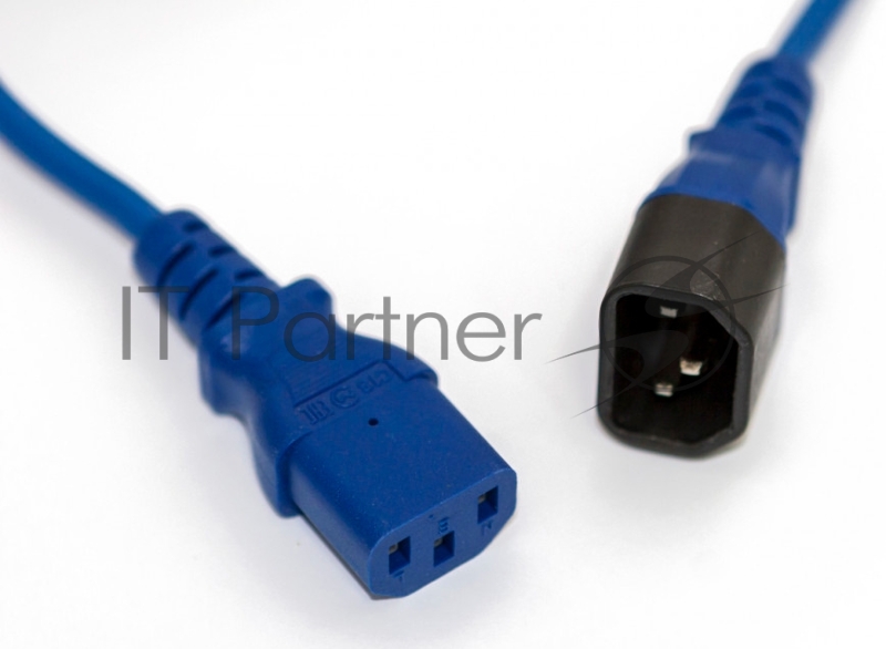 Кабель питания Hyperline PWC-IEC13-IEC14-1.8-BL монитор-компьютер IEC 320 C13 - IEC 320 C14 (3x0.75), 10A, прямая вилка, 1.8 м, цвет синий