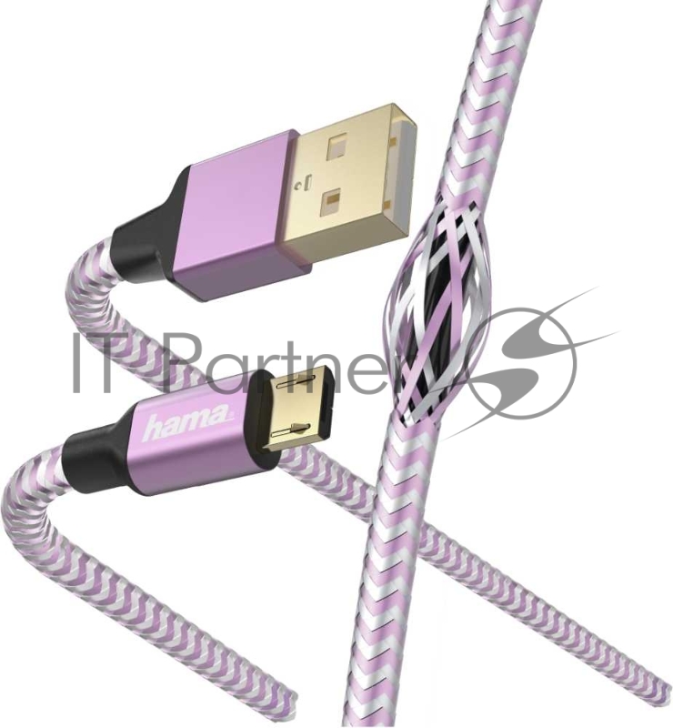 Кабель Hama 00187205 microUSB (m) USB 2.0 (m) 1.5м фиолетовый