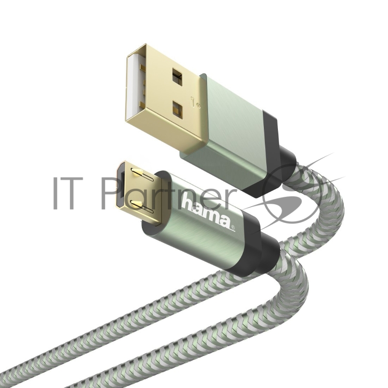 Кабель Hama 00187235 microUSB (m) USB A(m) 1.5м зеленый