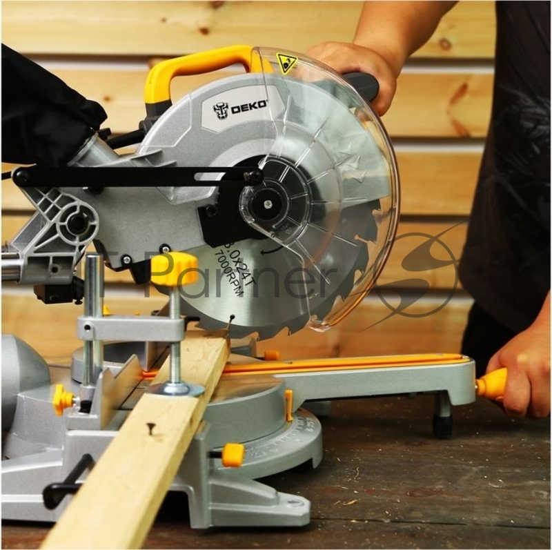 Торцовочная пила Deko DKMS2200-255 Laser 2200Вт 4500об/мин d=255мм