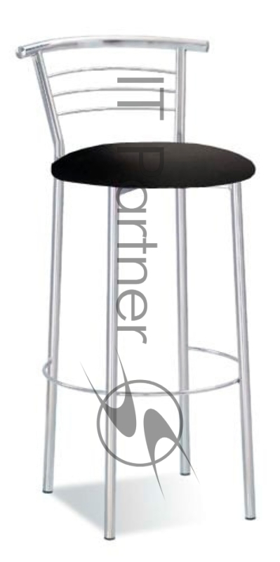 Стул Барный Амулет сиденье красный на ножках металл хром