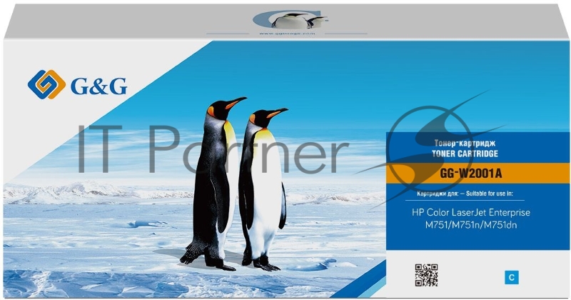 Картридж лазерный G&G GG-W2001A голубой (6000стр.) для HP Color LaserJet Enterprise M751dn