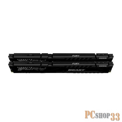 Оперативная память Kingston DRAM 32GB 5200MHz DDR5 CL40 DIMM (Kit of 2) FURY Beast Black EAN: 740617324358