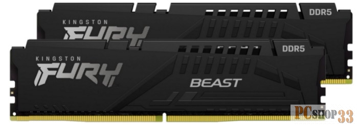 Оперативная память Kingston DRAM 32GB 5200MHz DDR5 CL40 DIMM (Kit of 2) FURY Beast Black EAN: 740617324358