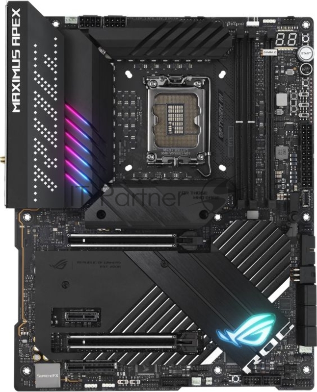 Материнская плата ASUS ROG MAXIMUS Z690 APEX, LGA1700, Z690, 4*DDR4 , SLI+CrossFireX, SATA3 + RAID, Audio, LAN 2,5GB, USB 3.2*13, USB 2.0*5, ATX 90MB18I0-M0EAY0